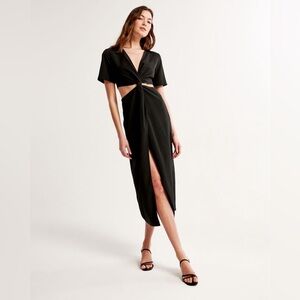 Abercrombie & Fitch Twist Front Midi Dress NWT